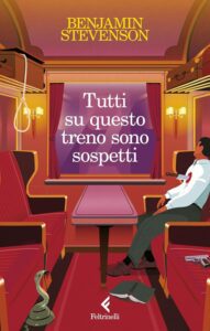 Copertina libro tutti su questo treno sono sospetti di Benjamin Stevenson 