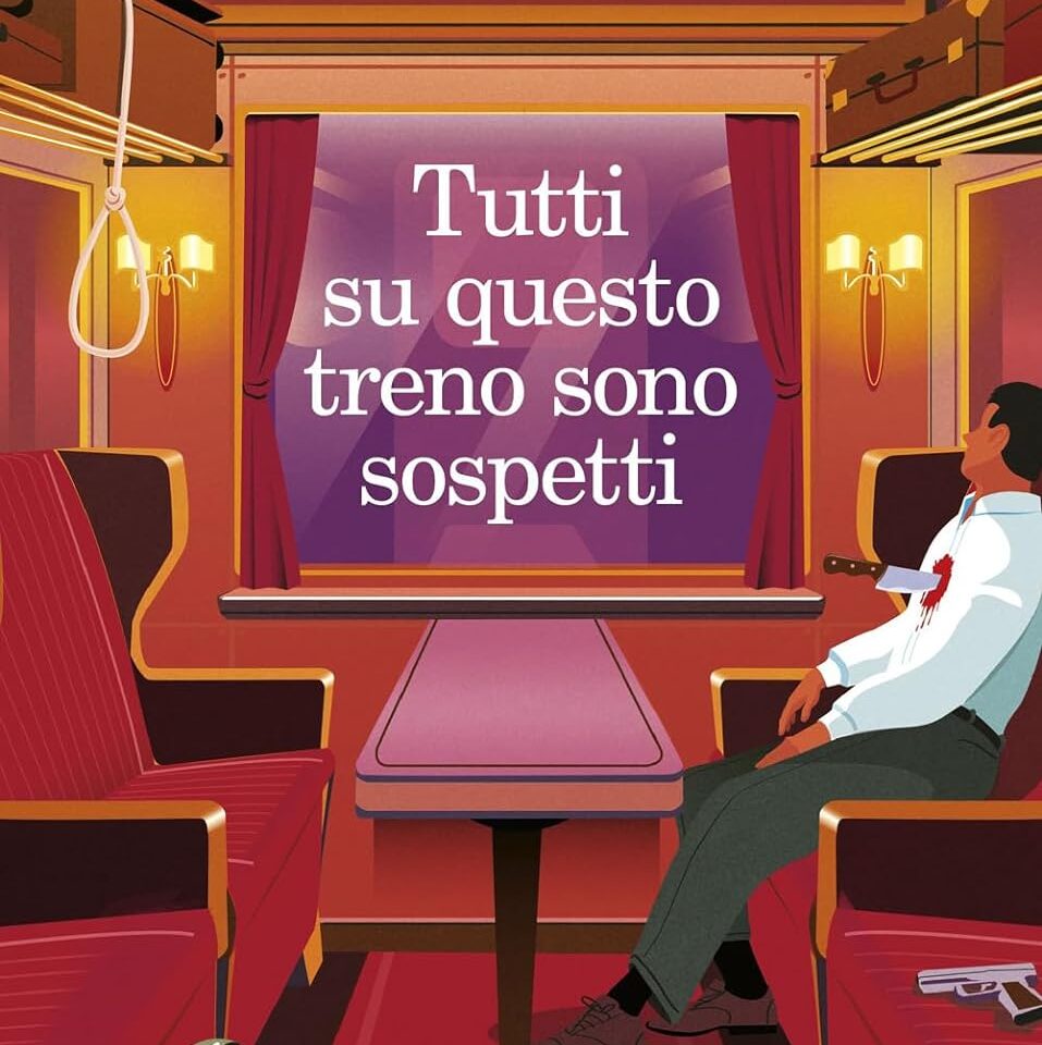 Copertina libro tutti su questo treno sono sospetti di Benjamin Stevenson